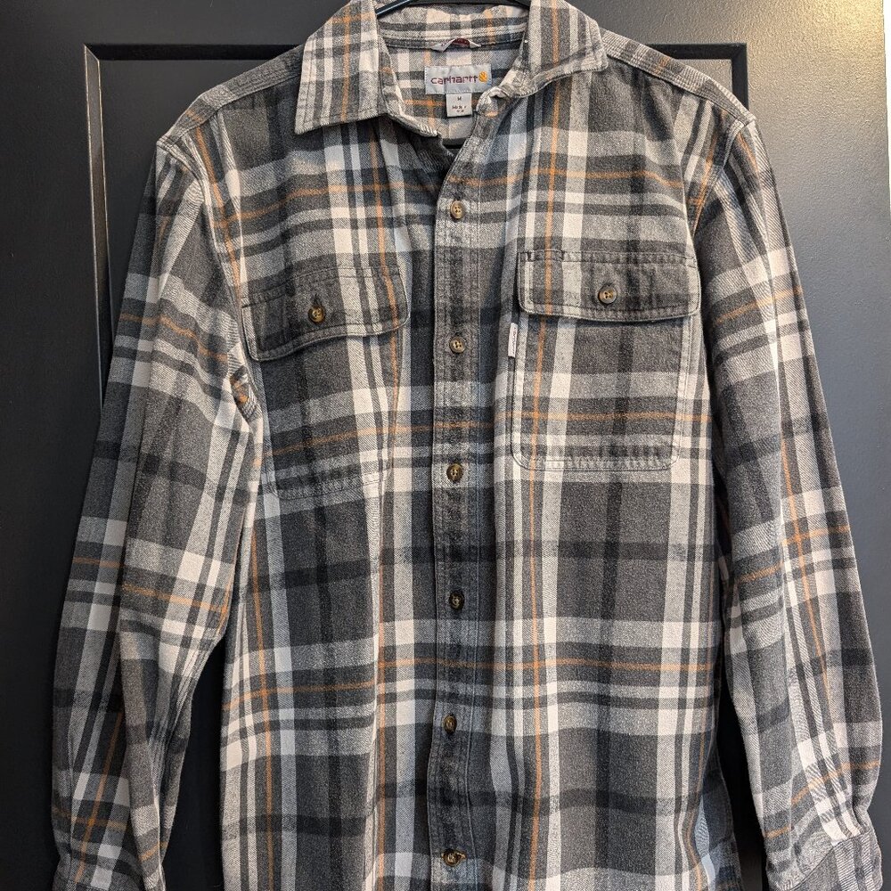 Men's Carhartt Loose Fit Heavyweight Flannel Long-Sleeve Plaid Shirt